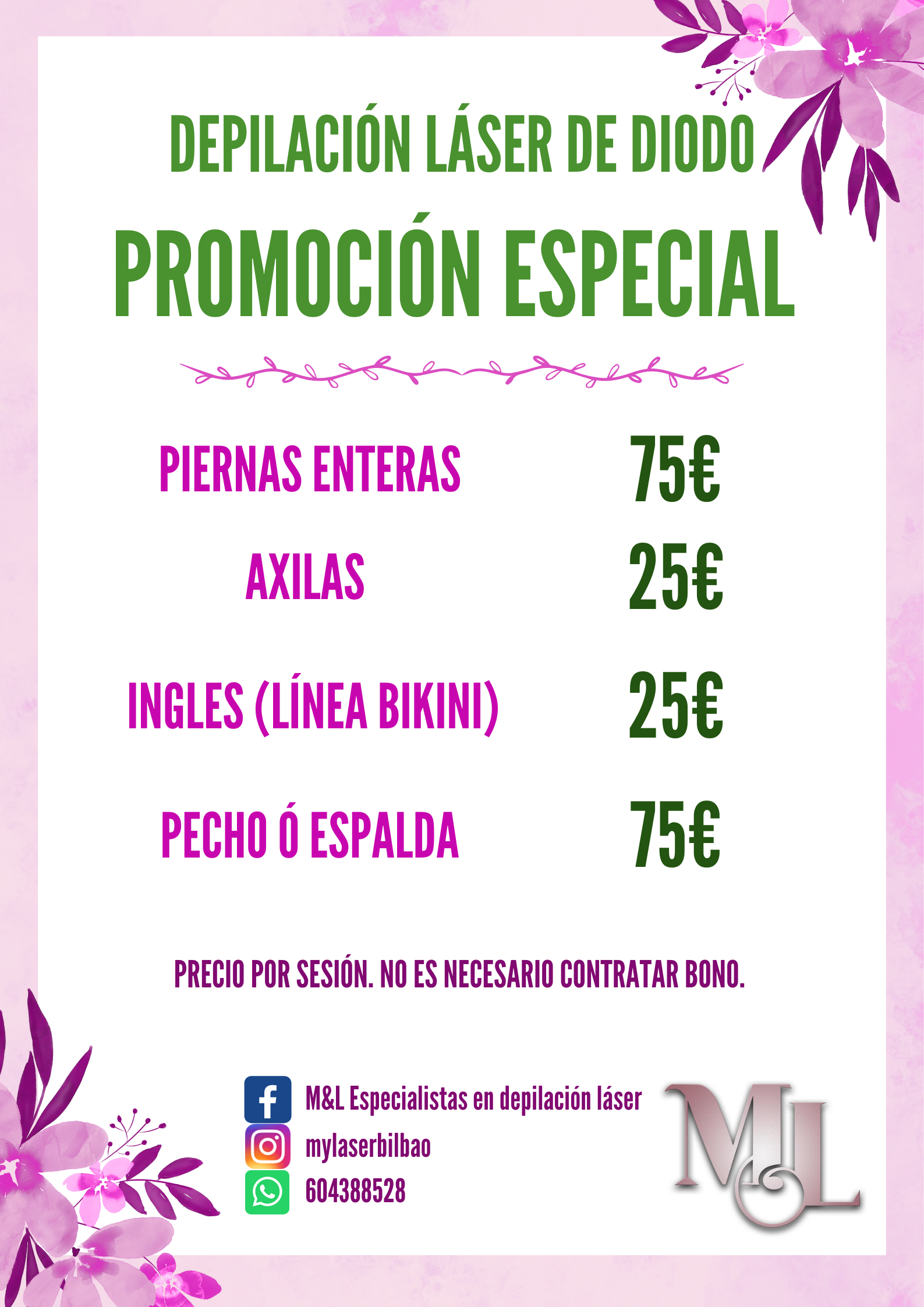 Depilación láser promoción especial